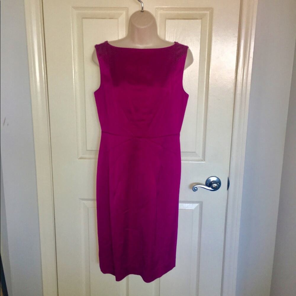 EUC Fuchsia Banana Republic Silky Sheath Dress Size 6
